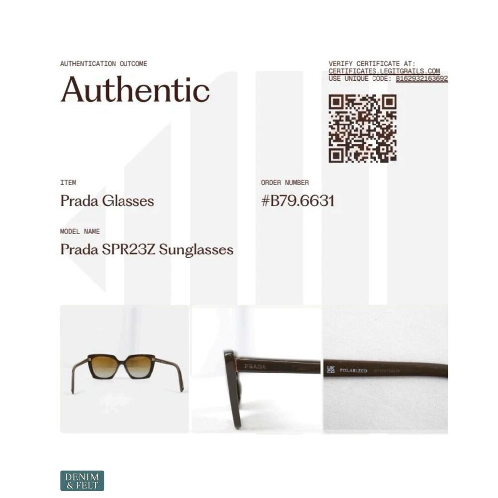 NEW Prada PR 23ZS Loden Brown Gradient Polarized Sunglasses Luxe Glam Luxury - Picture 15 of 15